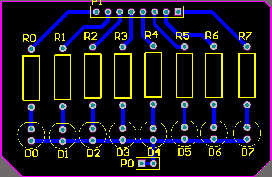 流水灯的PCB图