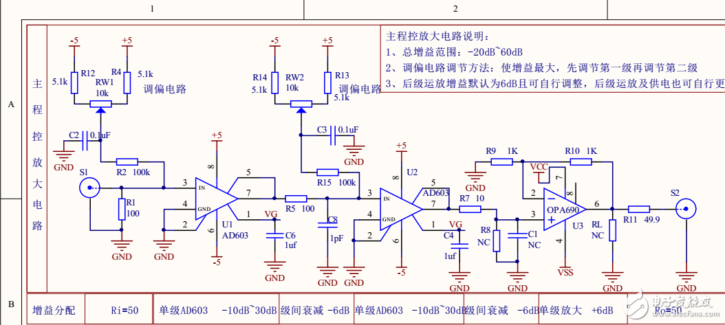 这是一个主程控放大电路图